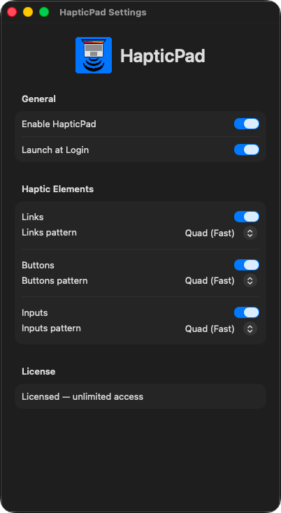 HapticPad app